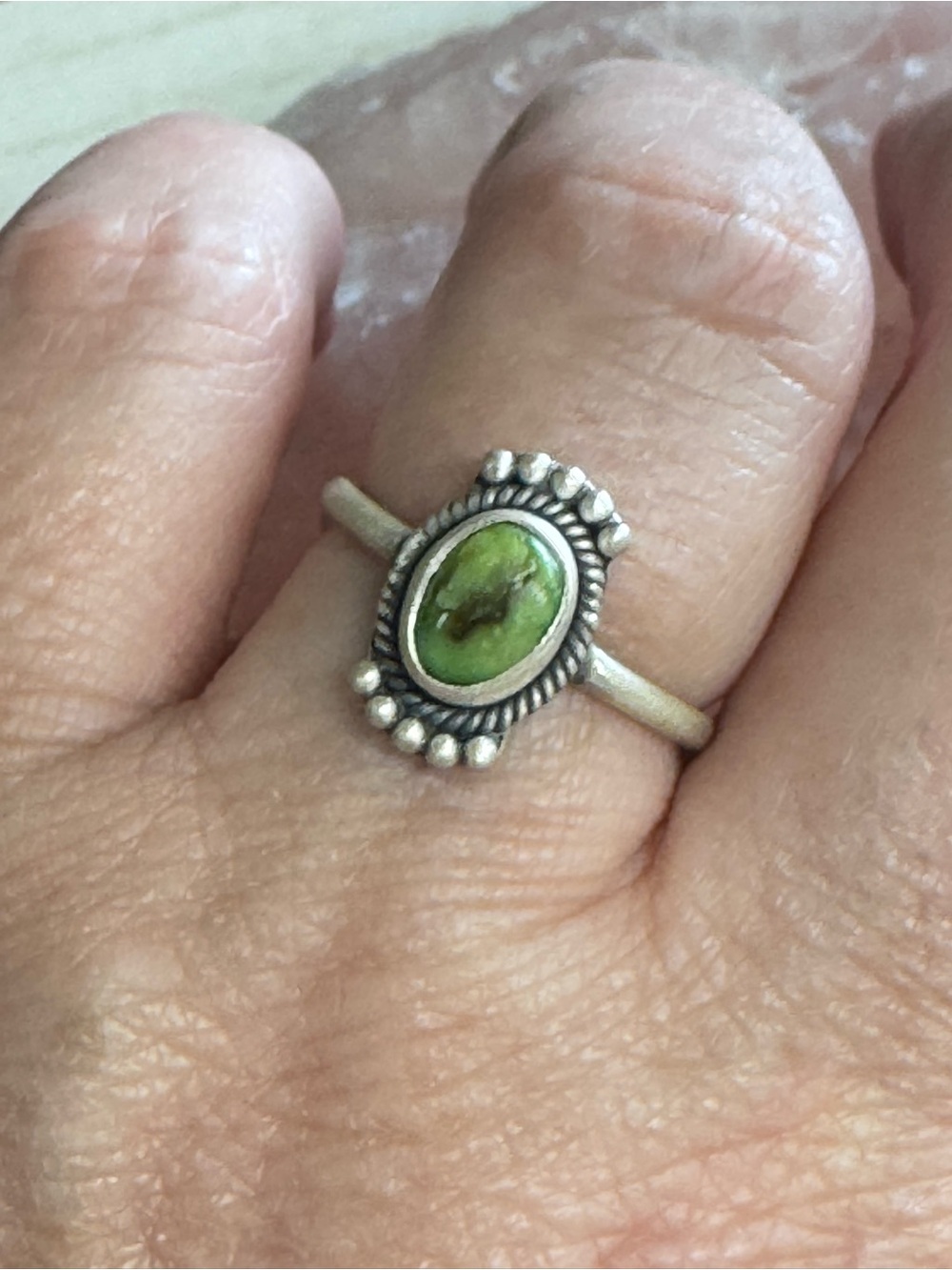 Sonoran Mountain Turquoise Sterling Silver Boho Ring - Size 7
